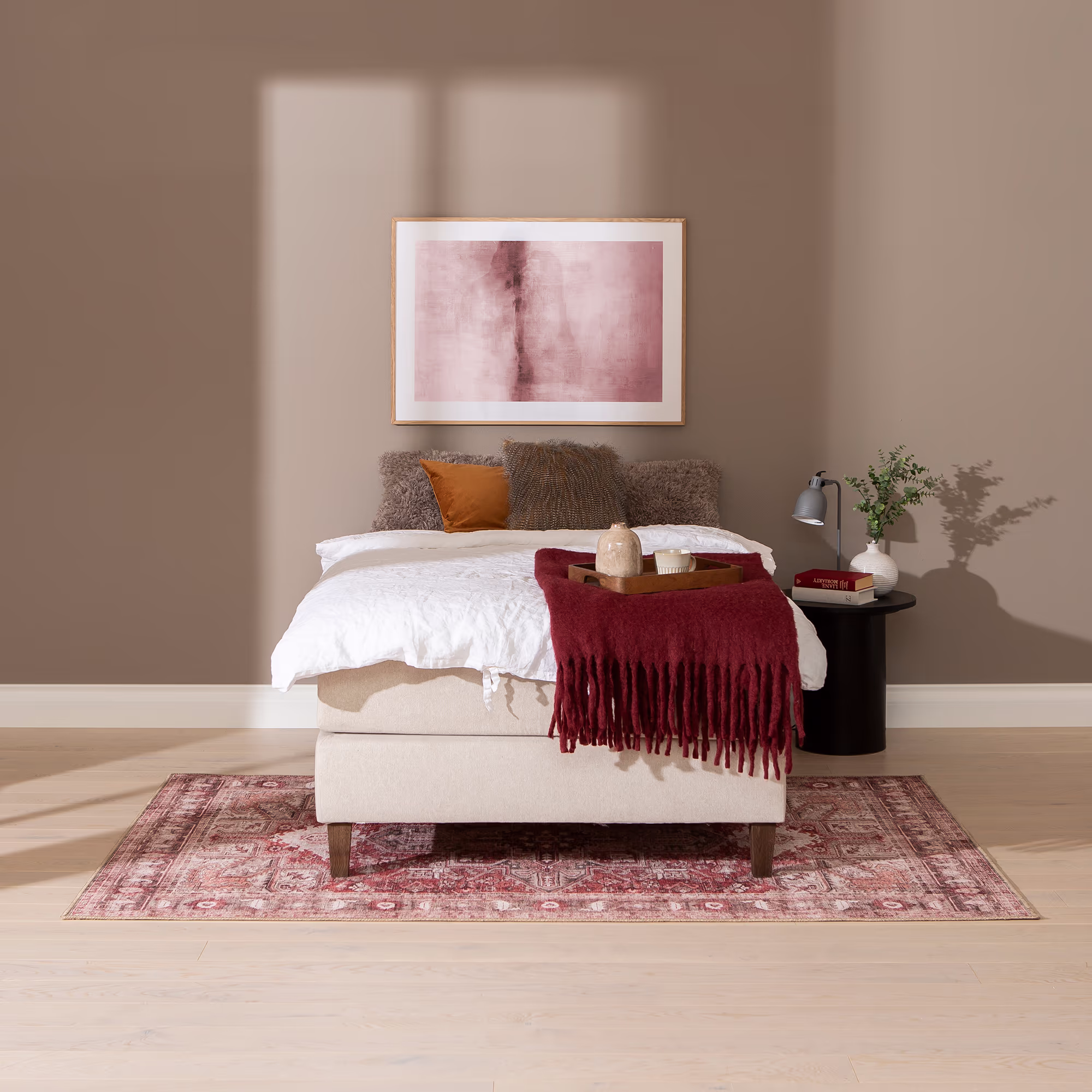 Moon Gold continental bed 140x200, visco, Primo 05 beige thumbnail