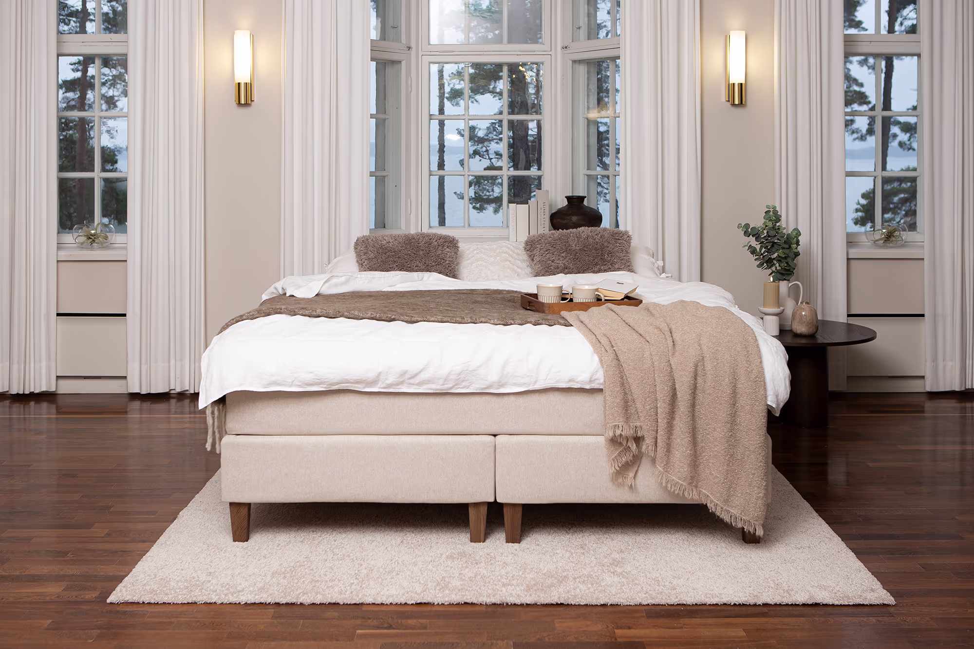 Moon Gold continental bed 200x200, visco, Primo 05 beige thumbnail