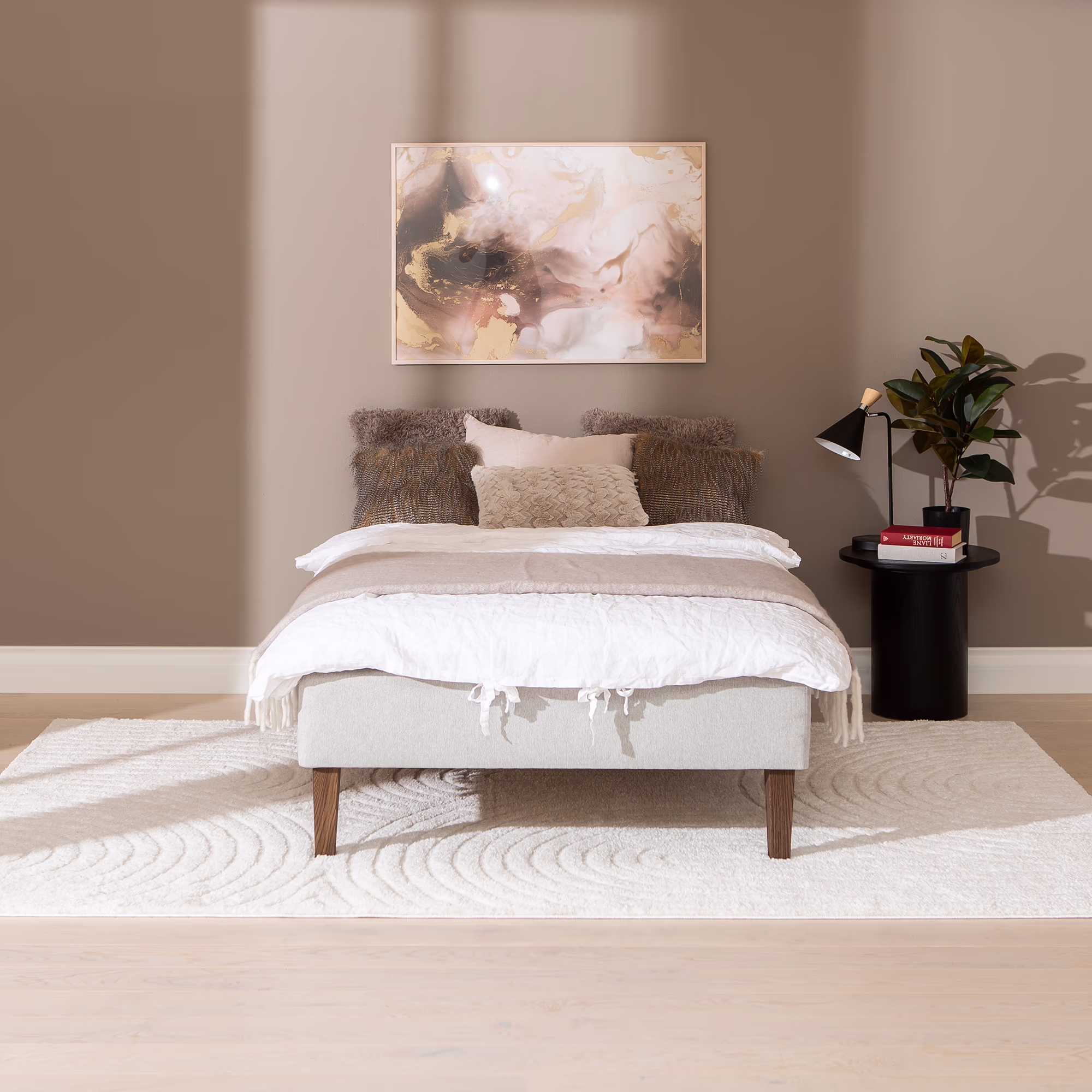 Moon Silver divan bed 140x200, pocket 5-zone. Primo 84 light grey thumbnail