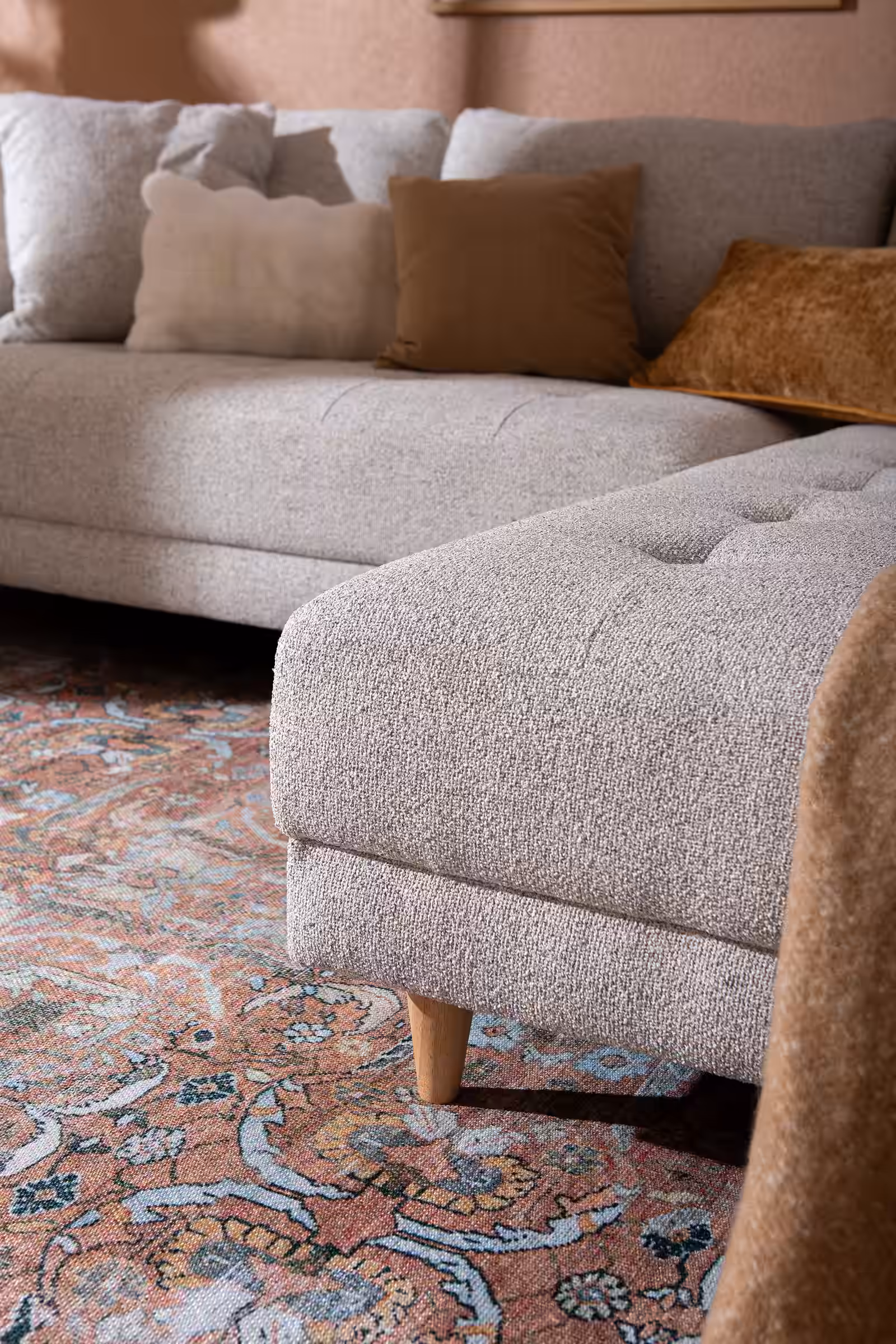 Aava Chaise Sofa, Beige image 7