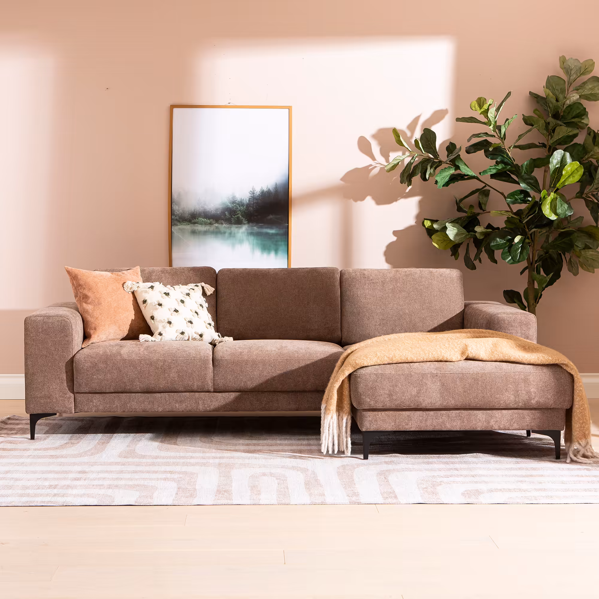Westcoast Chaise Sofa, Brown