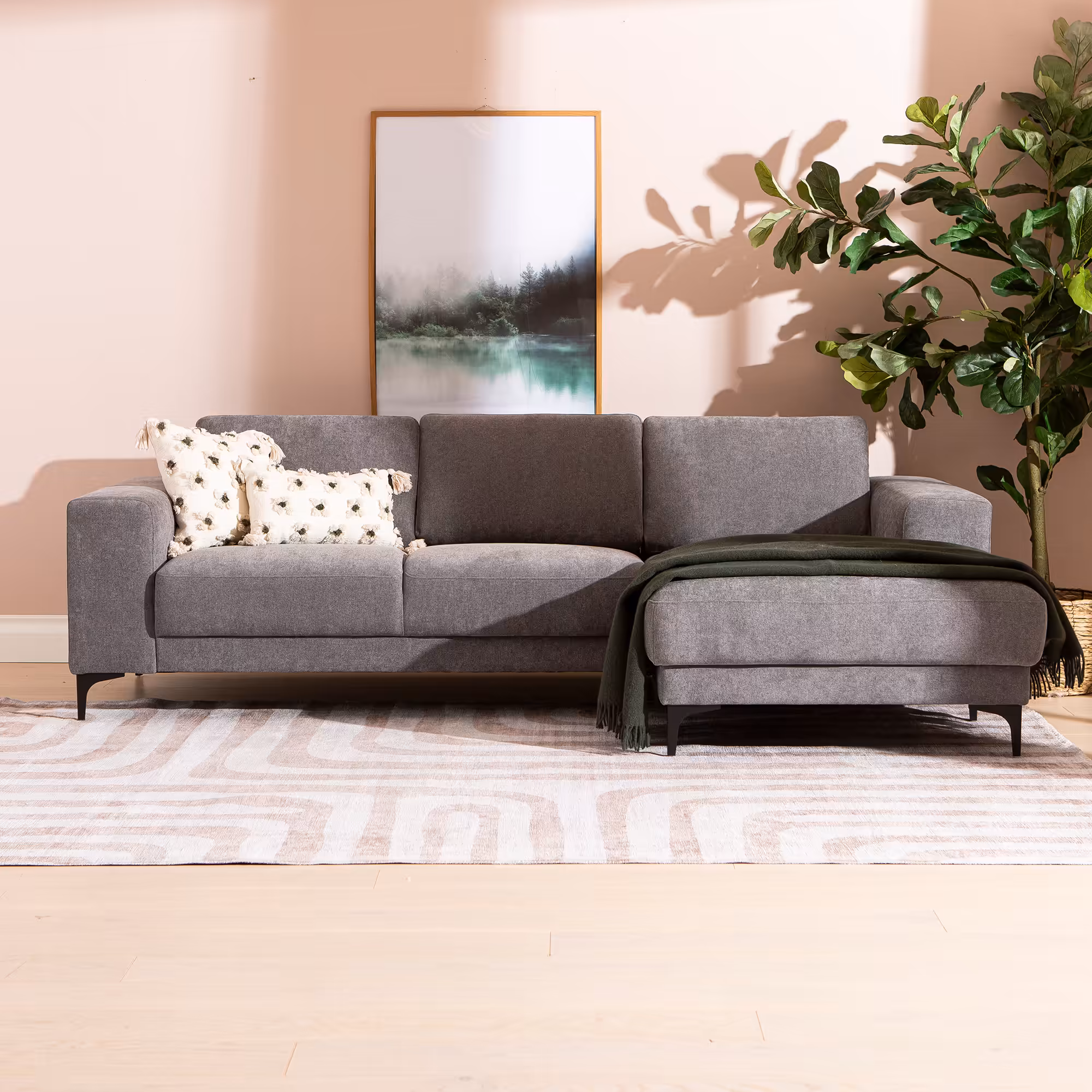Westcoast Chaise Sofa, Grey