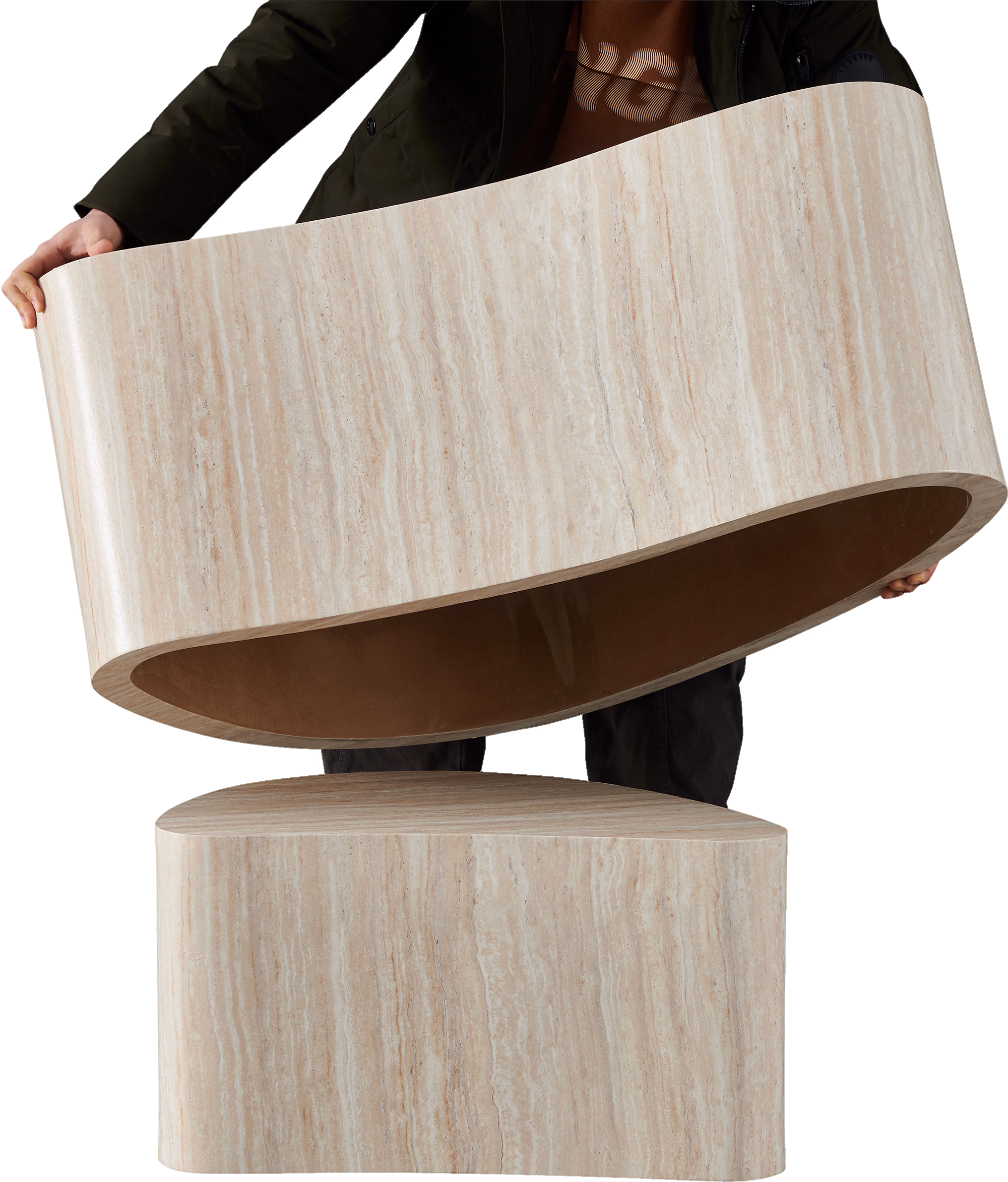Island coffee table, stackable Coffee Table, Beige image 12