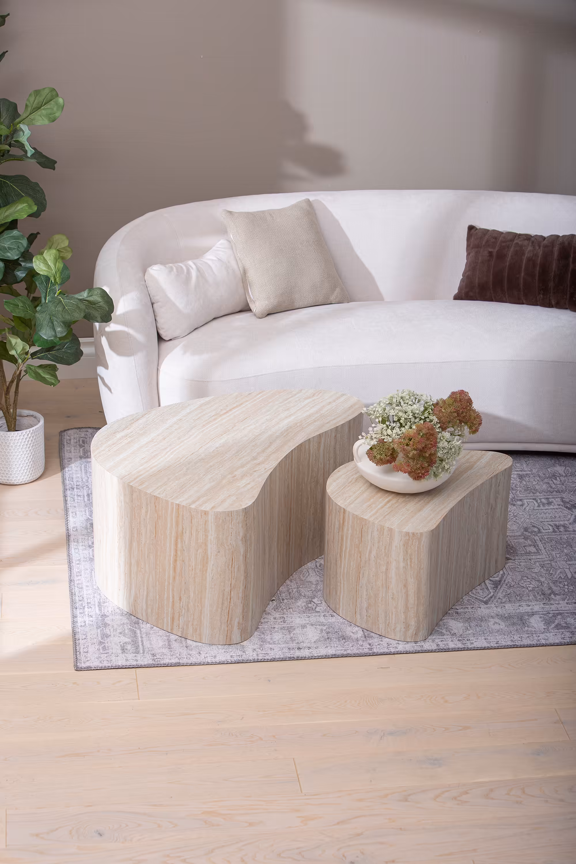 Island coffee table, stackable Coffee Table, Beige image 7