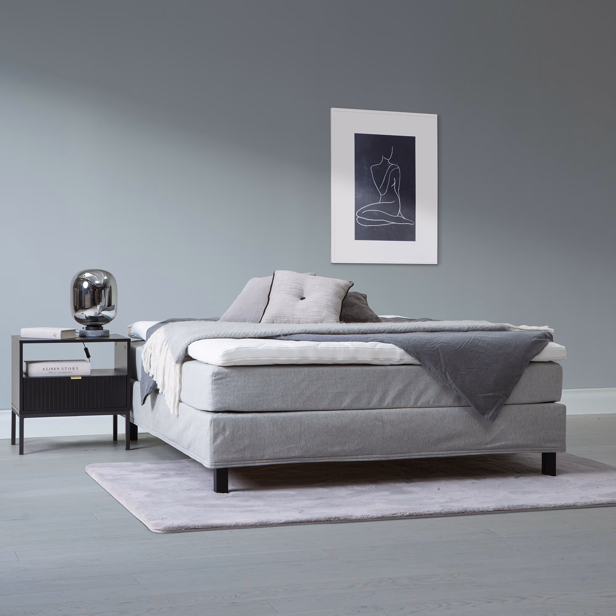 Moon Bronze continental bed, Grey image 5
