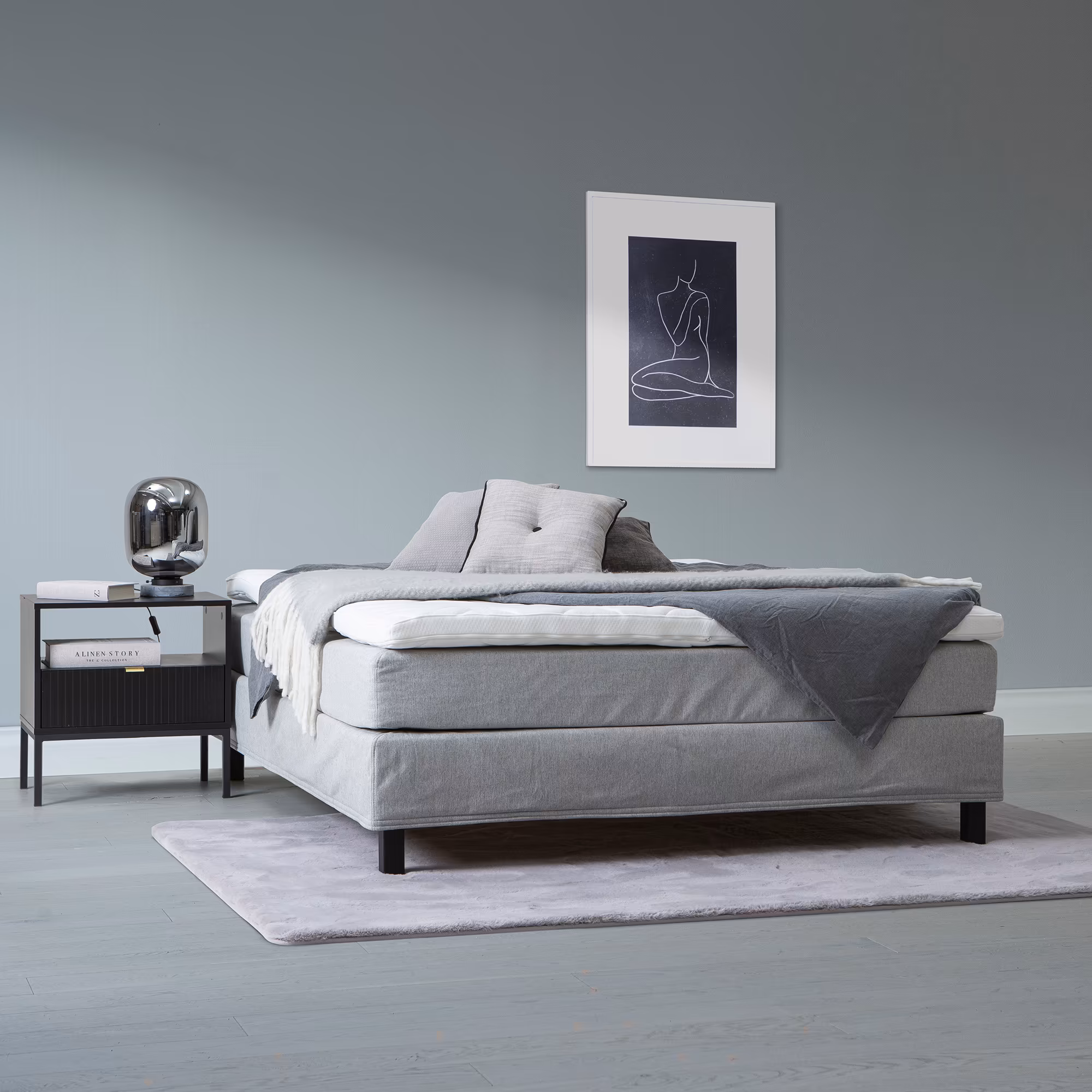 Moon Bronze continental bed, Grey image 4