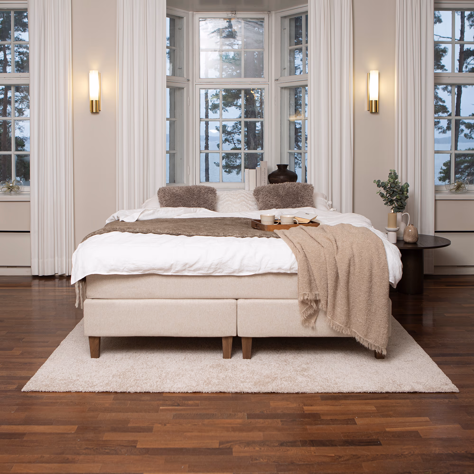 Moon Gold Continental Bed, Beige image 4