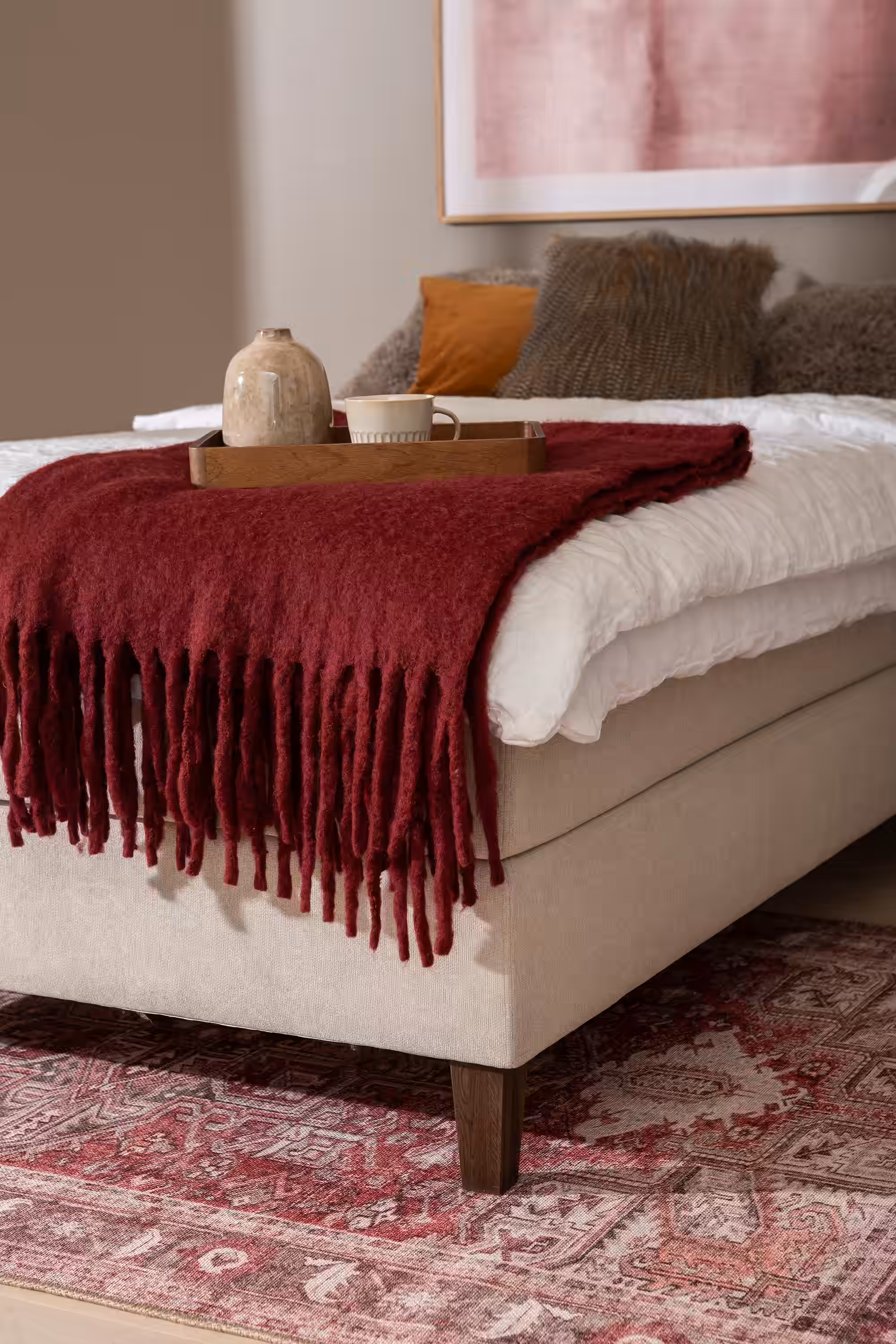 Moon Gold Continental Bed, Beige image 3