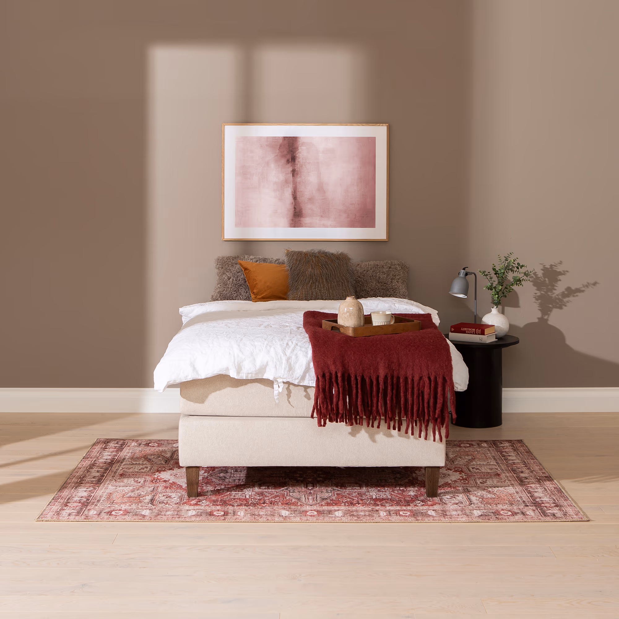 Moon Gold Continental Bed, Beige image 2