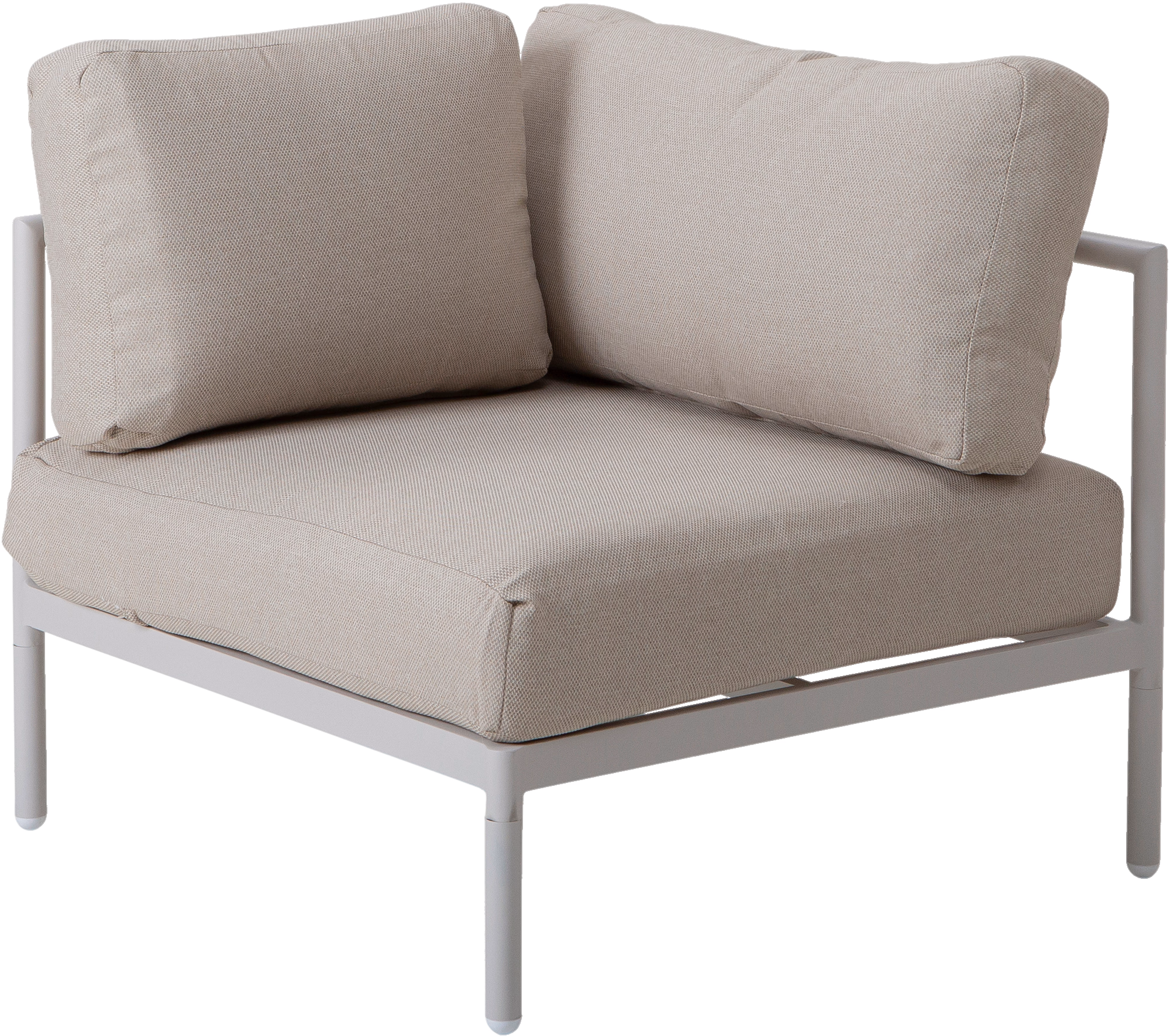 Nordic Outdoor Lounge Seating, White, Beige image 2