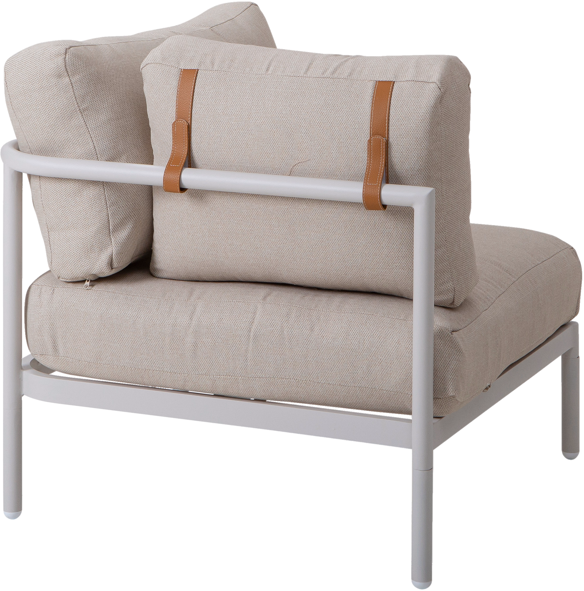 Nordic Outdoor Lounge Seating, White, Beige image 4