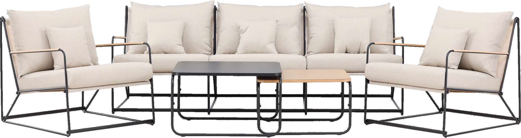 Palazzo Outdoor Lounge Set, Black, Beige image 2