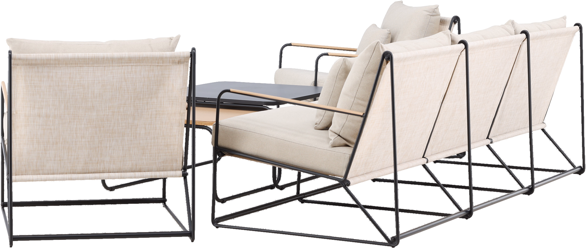 Palazzo Outdoor Lounge Set, Black, Beige image 4