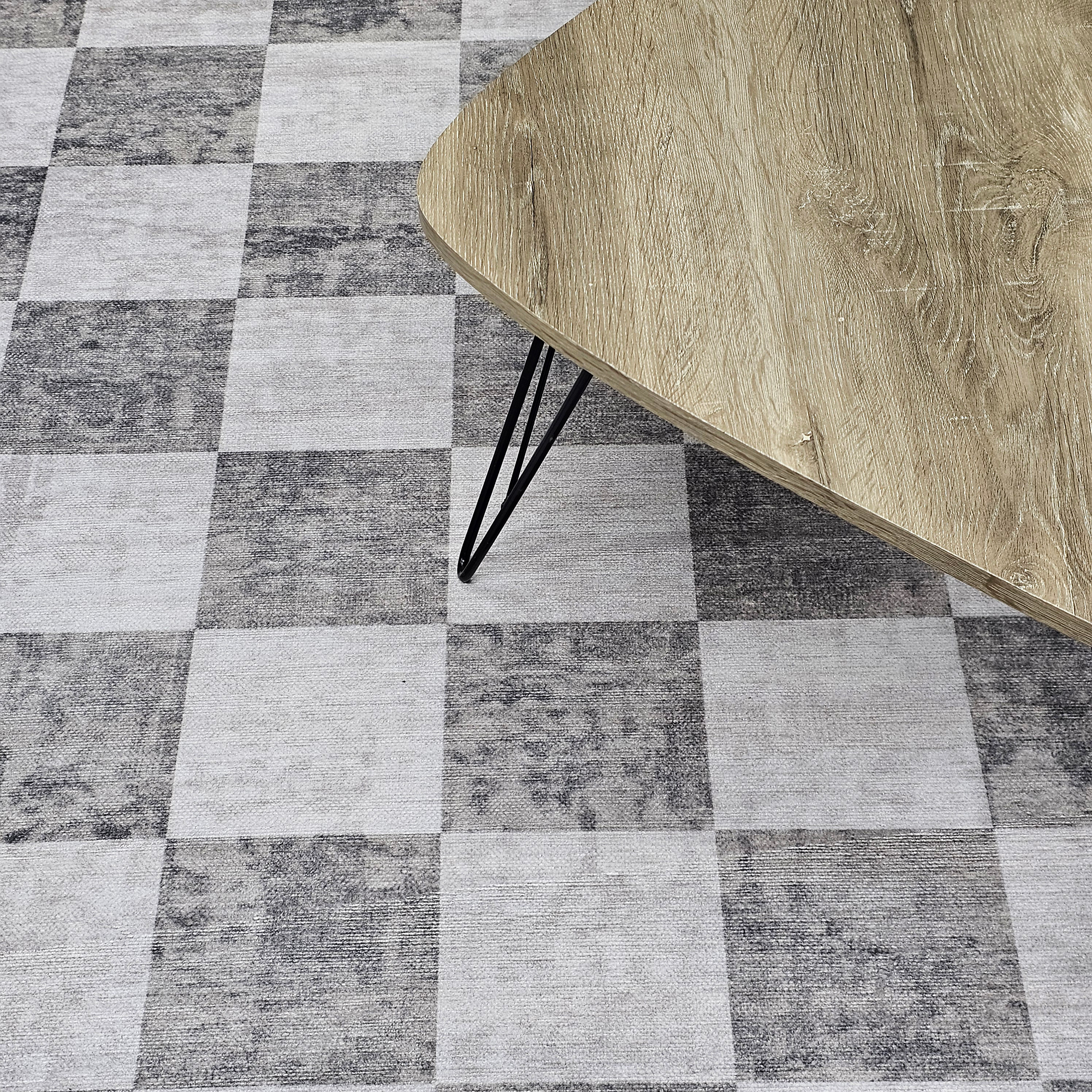 Ruutu Rug, Grey image 12