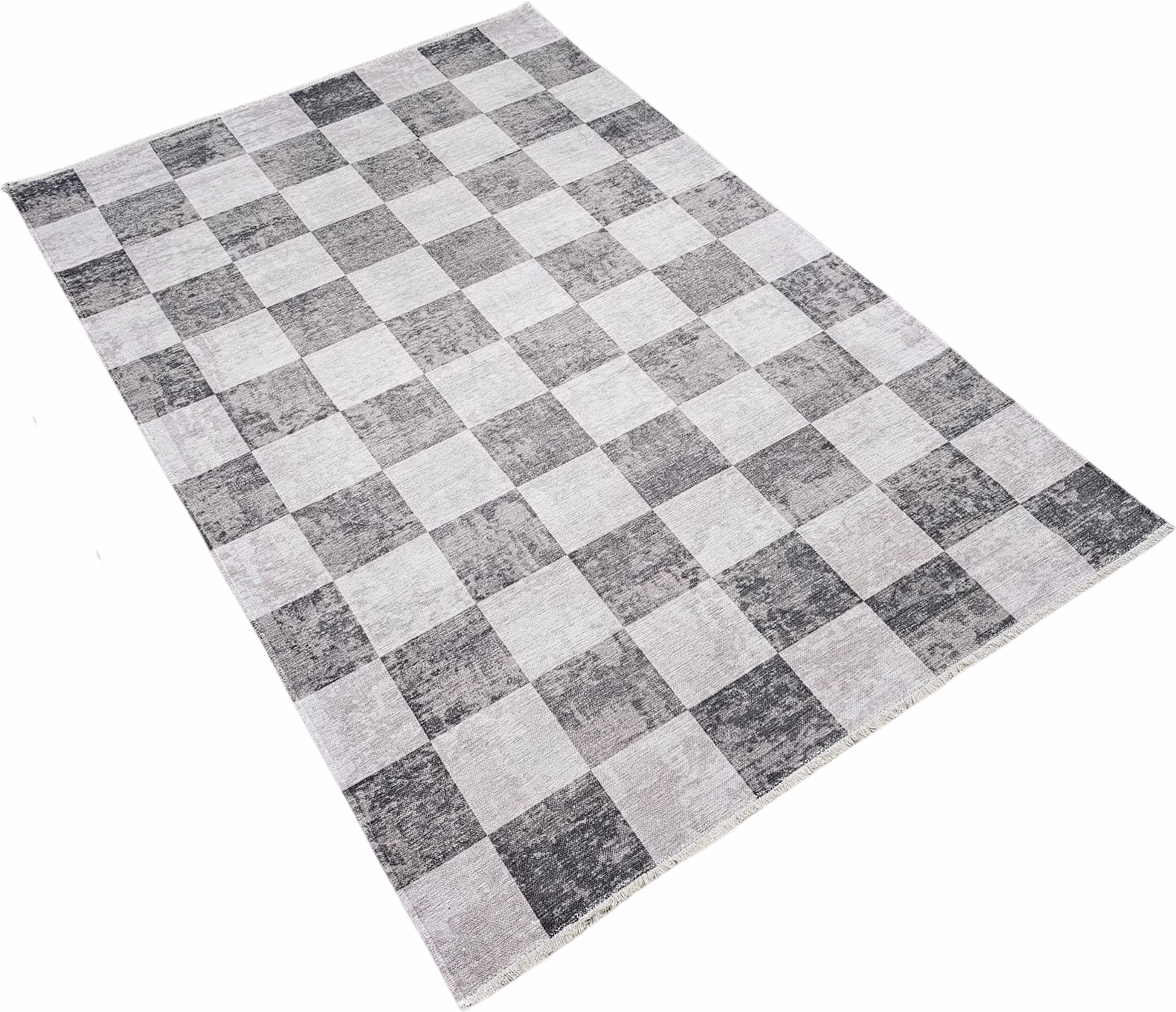 Ruutu Rug, Grey image 10