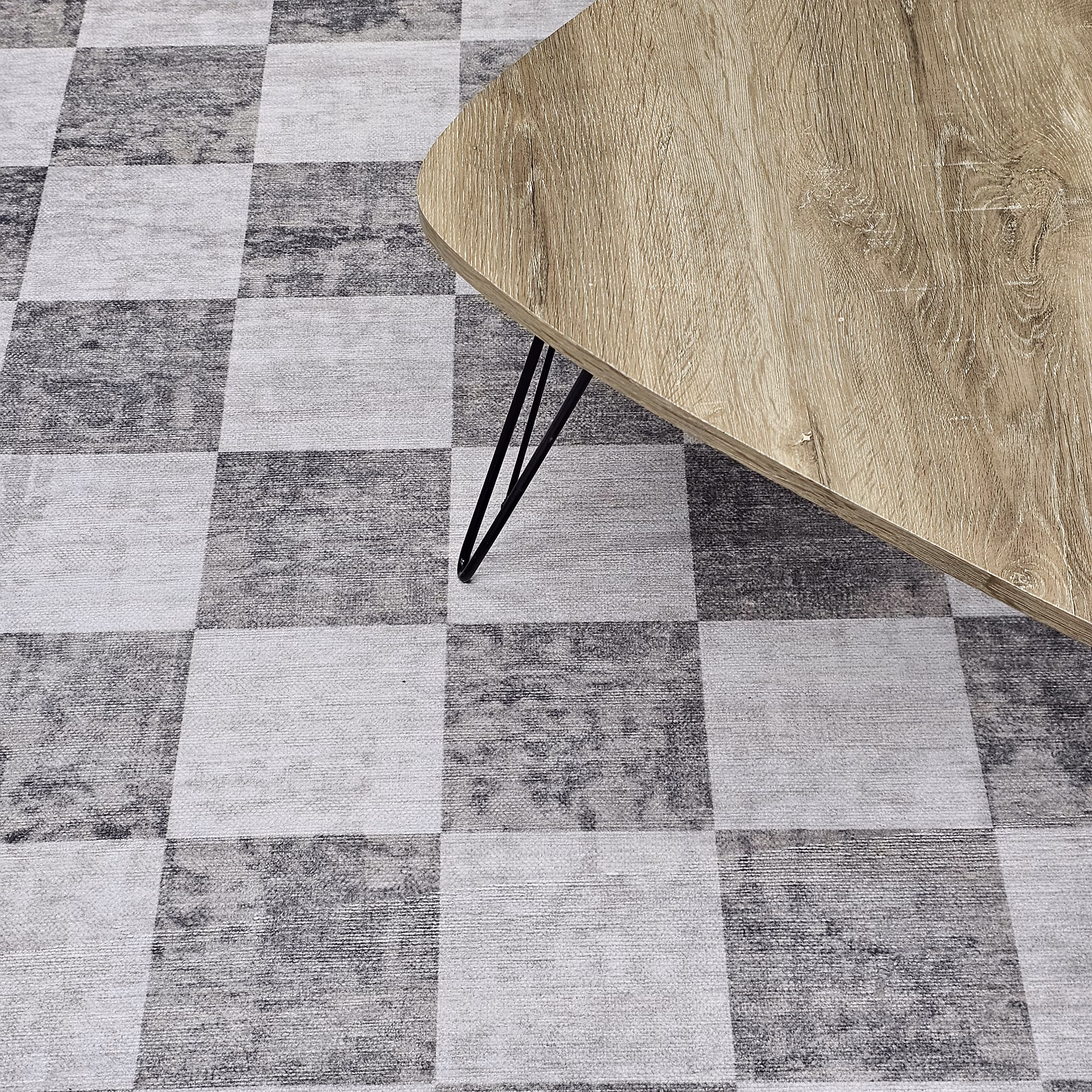 Ruutu Rug, Grey image 12