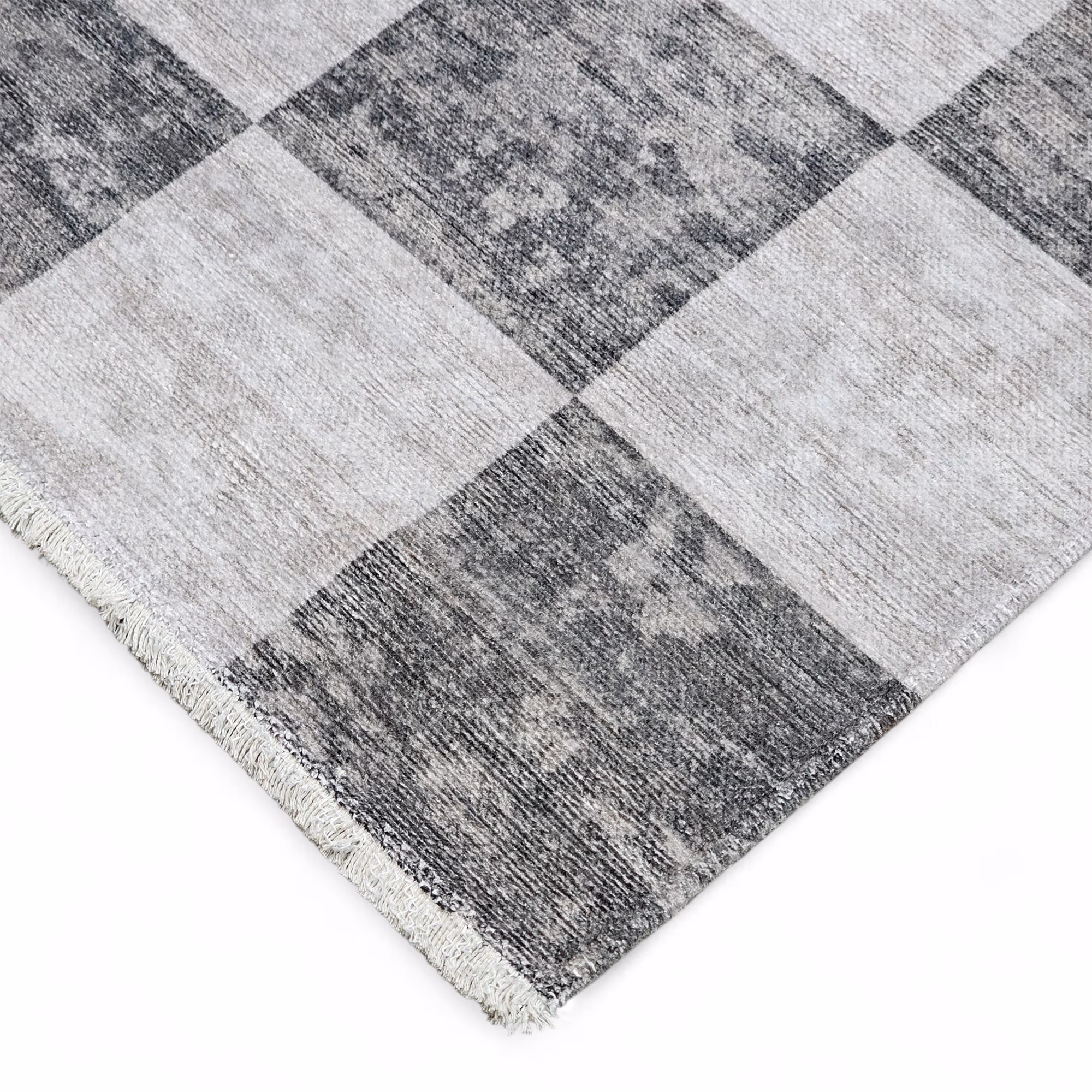 Ruutu Rug, Grey image 13