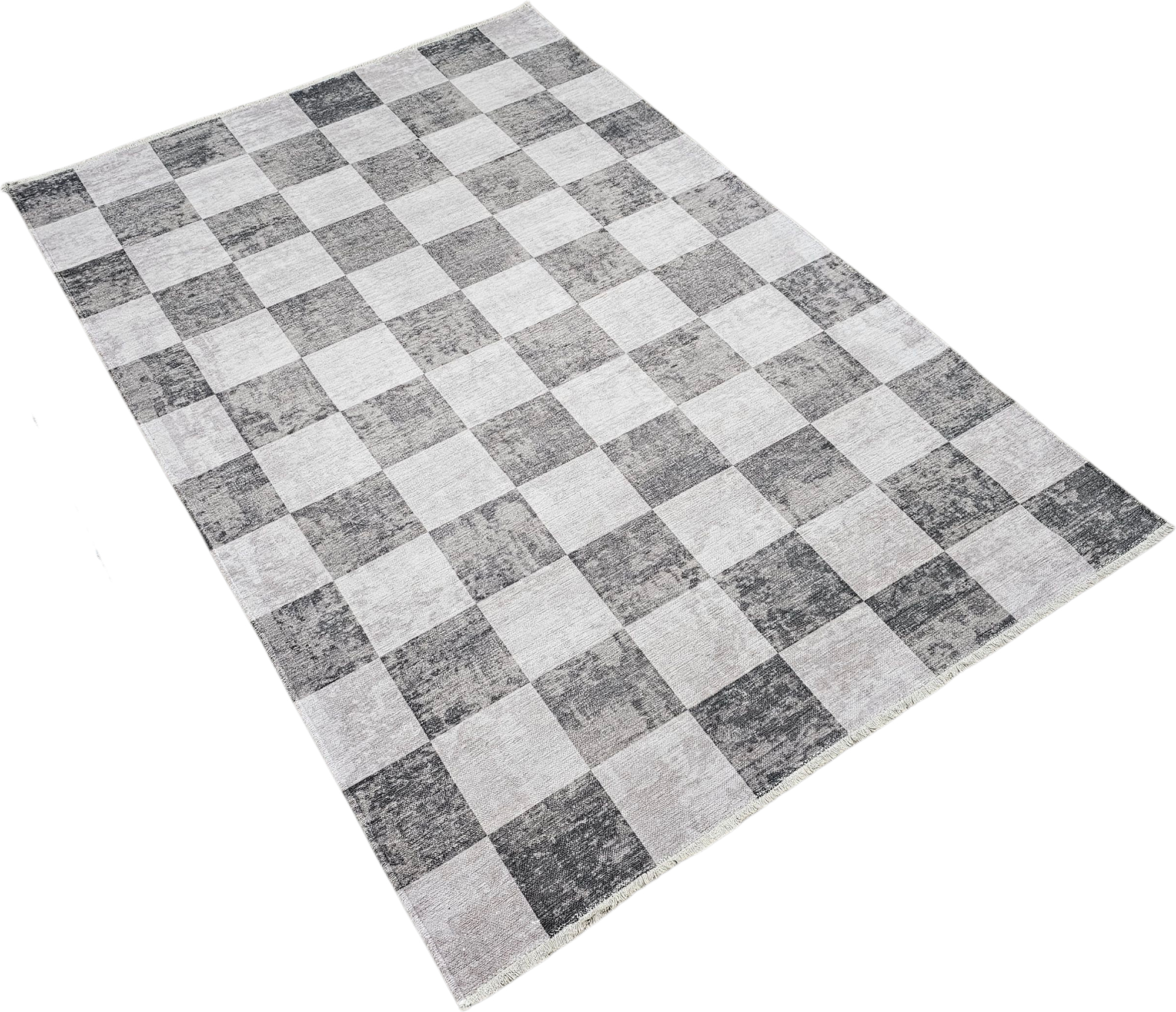 Ruutu Rug, Grey image 4