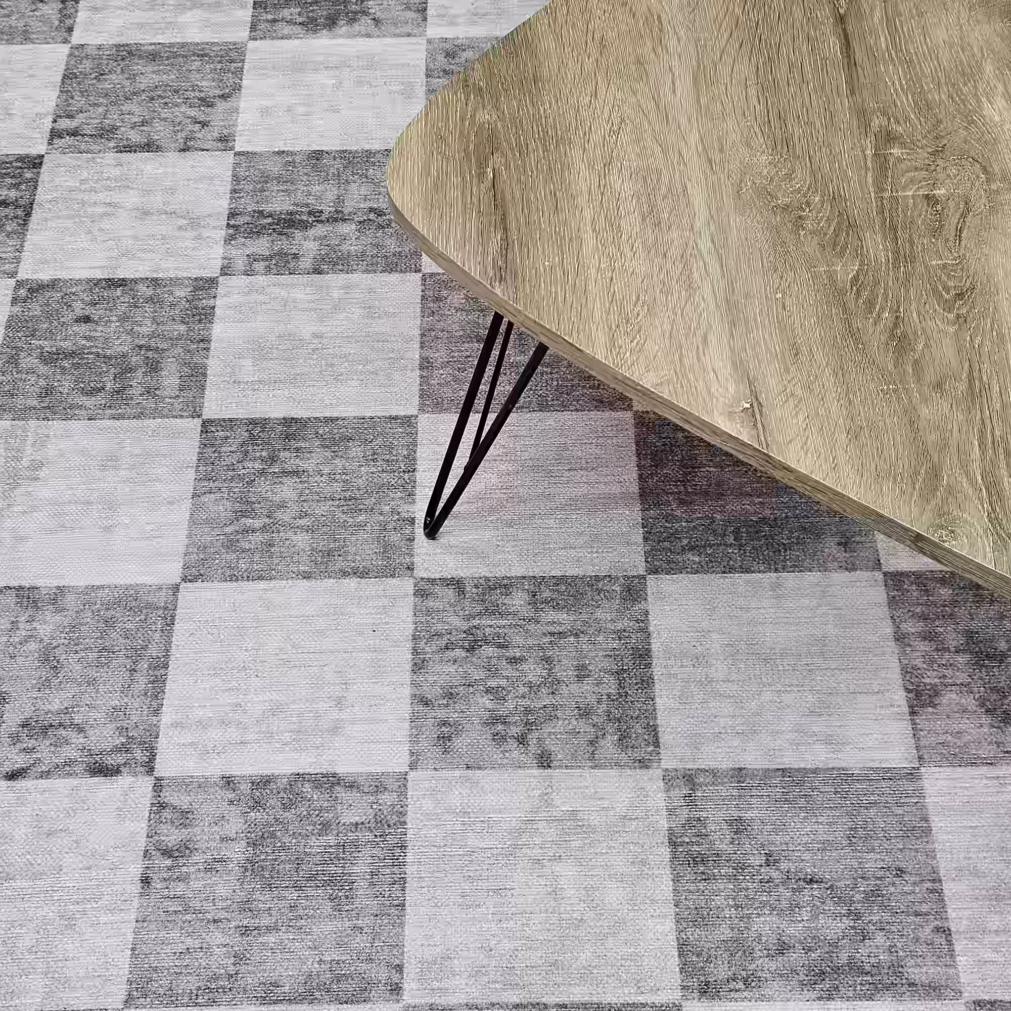 Ruutu Rug, Grey image 2