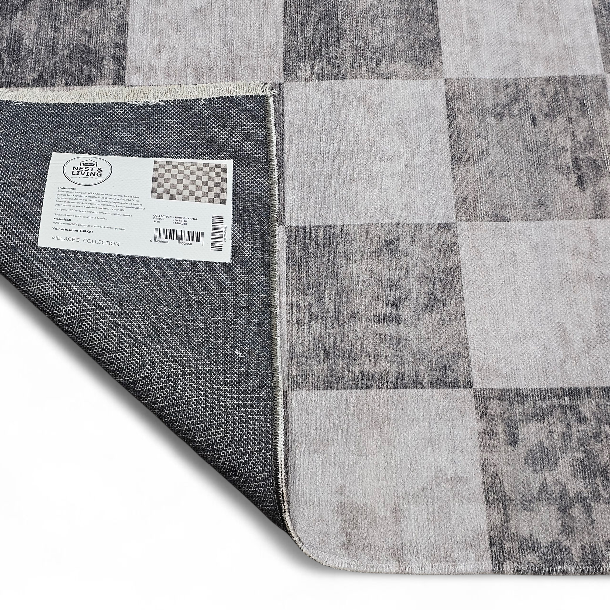 Ruutu Rug, Grey image 6
