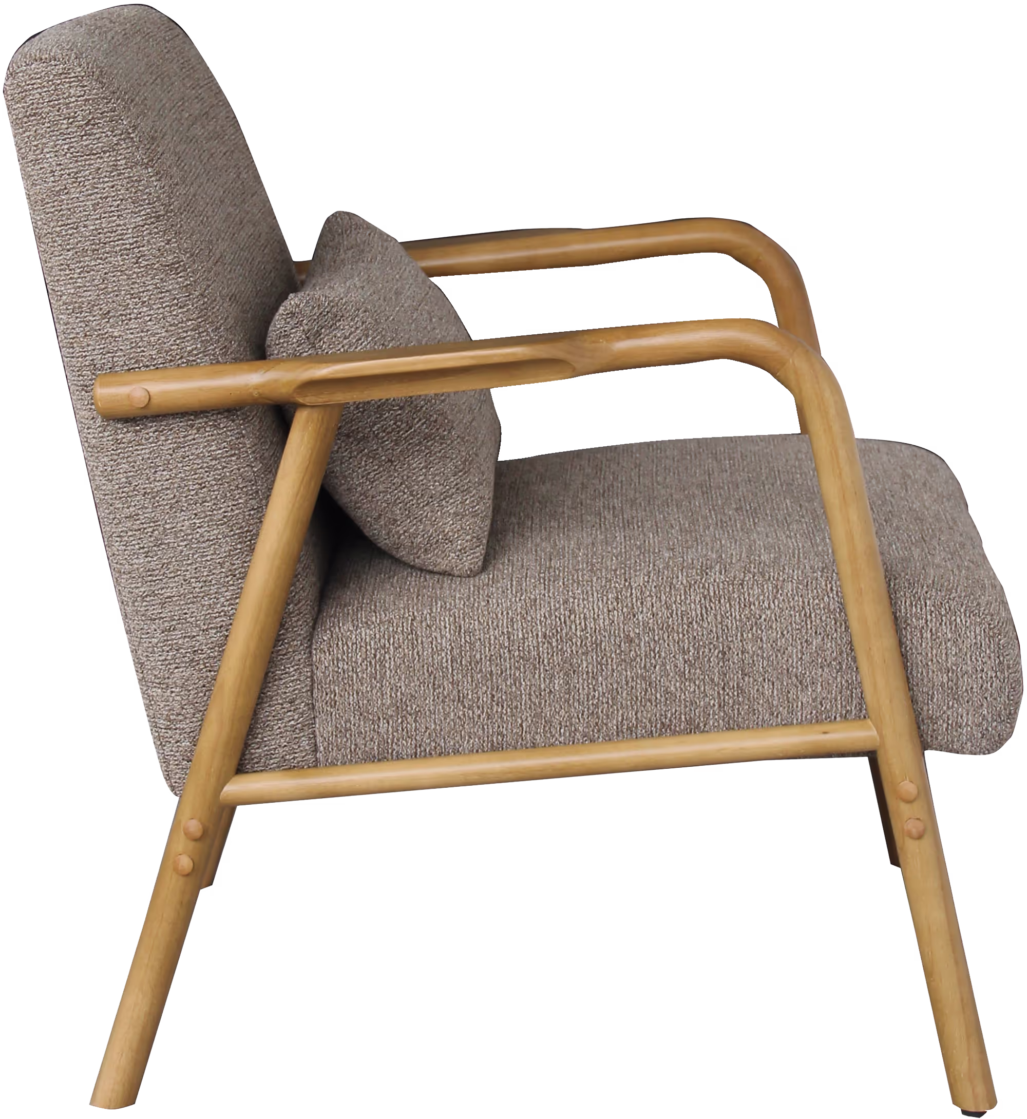 Close image of Dove armchair seat cushion emphasizing deep comfort and quality fabric