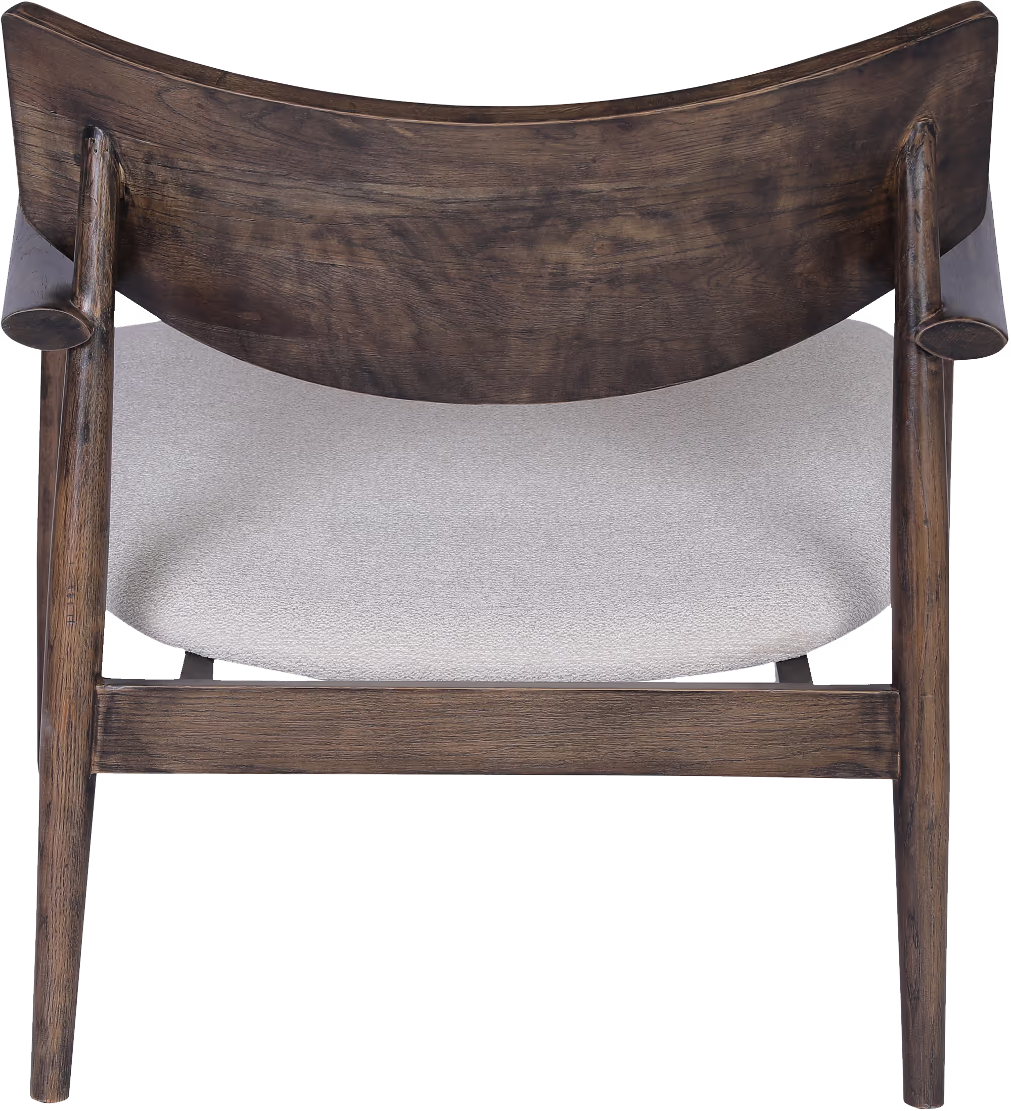 Eagle armchair with smoked oak frame and beige fabric upholstery, angled view showcasing contemporary design and plush seating