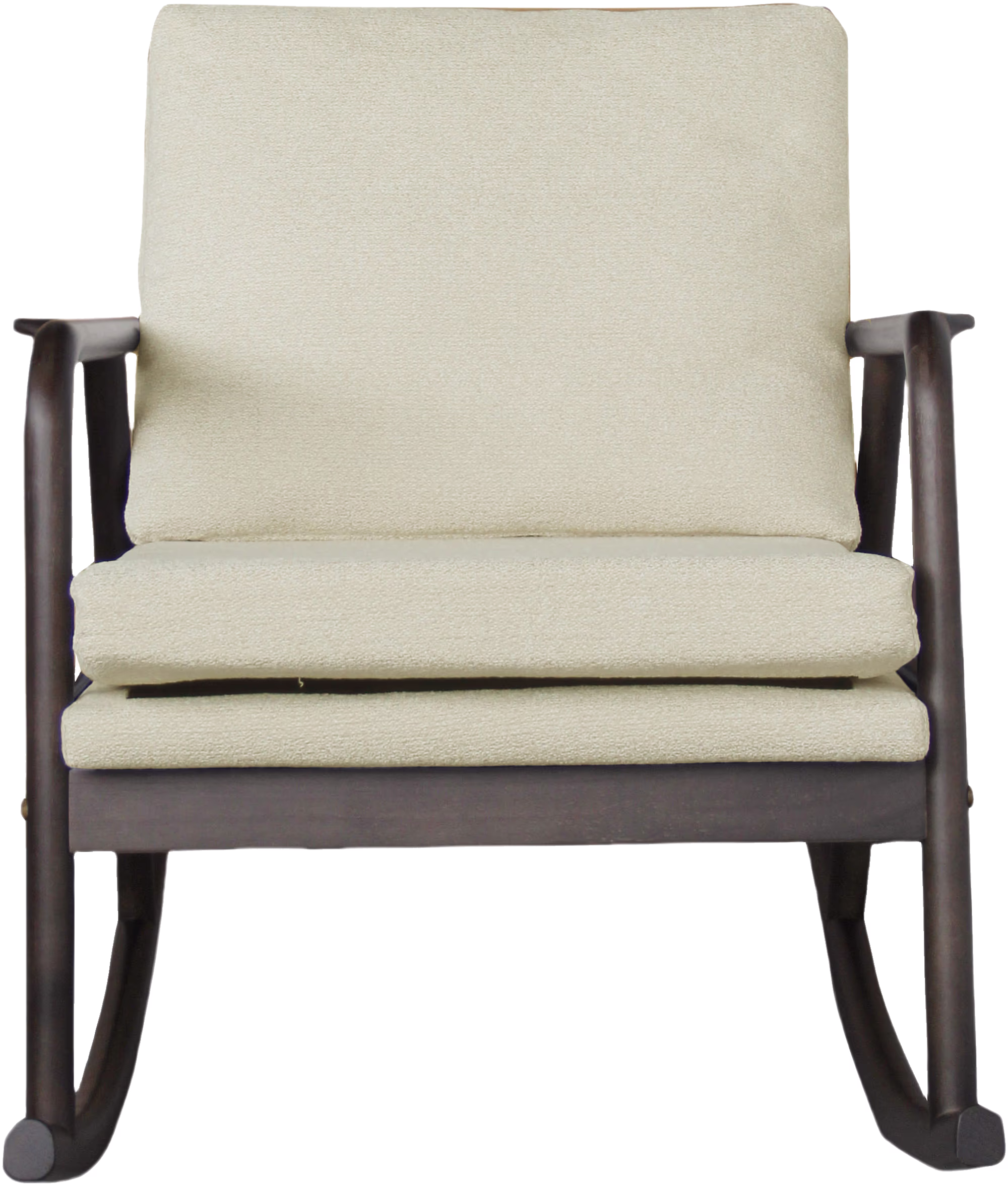 Swan rocking chair placed in a modern living room setting, illustrating versatility and style.