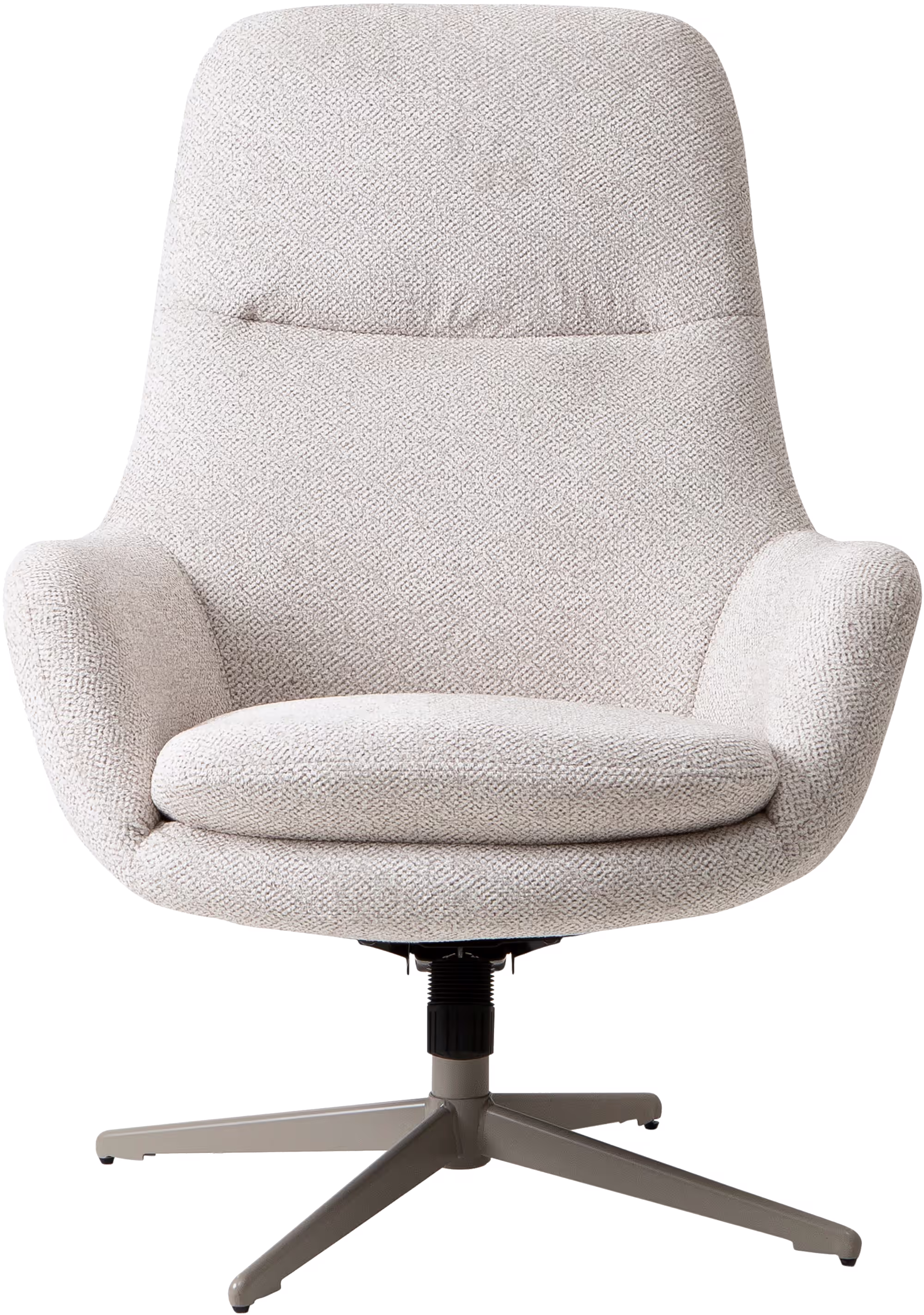 Blow TV chair with plush seating and matte beige fabric upholstery