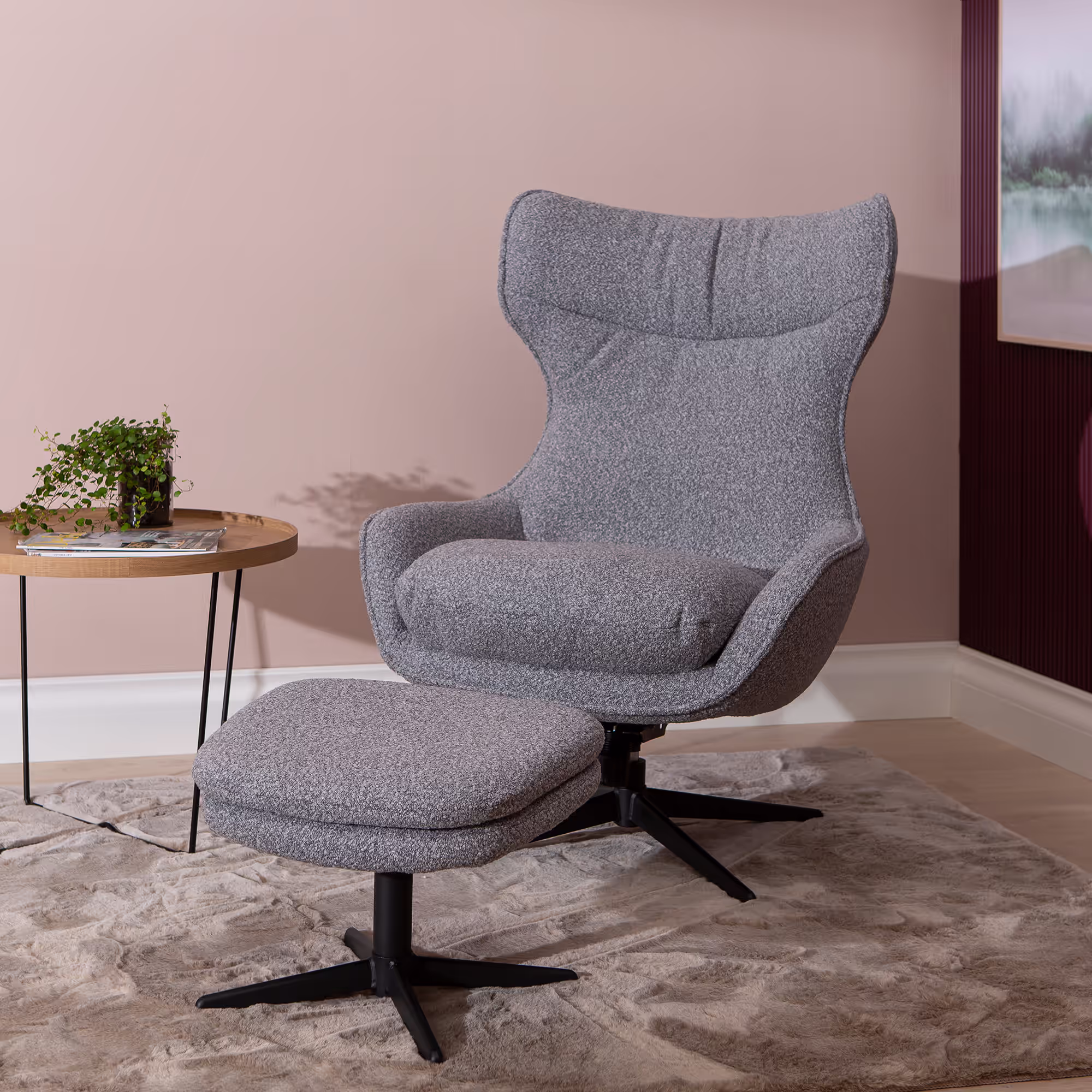 Side angle of Breeze TV chair displaying high backrest and comfortable seat