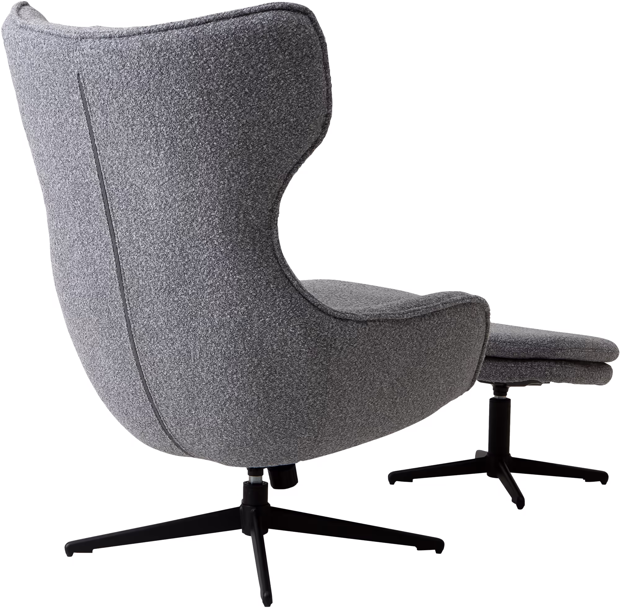 Close-up of Breeze TV chair fabric texture and armrest design in gray upholstery