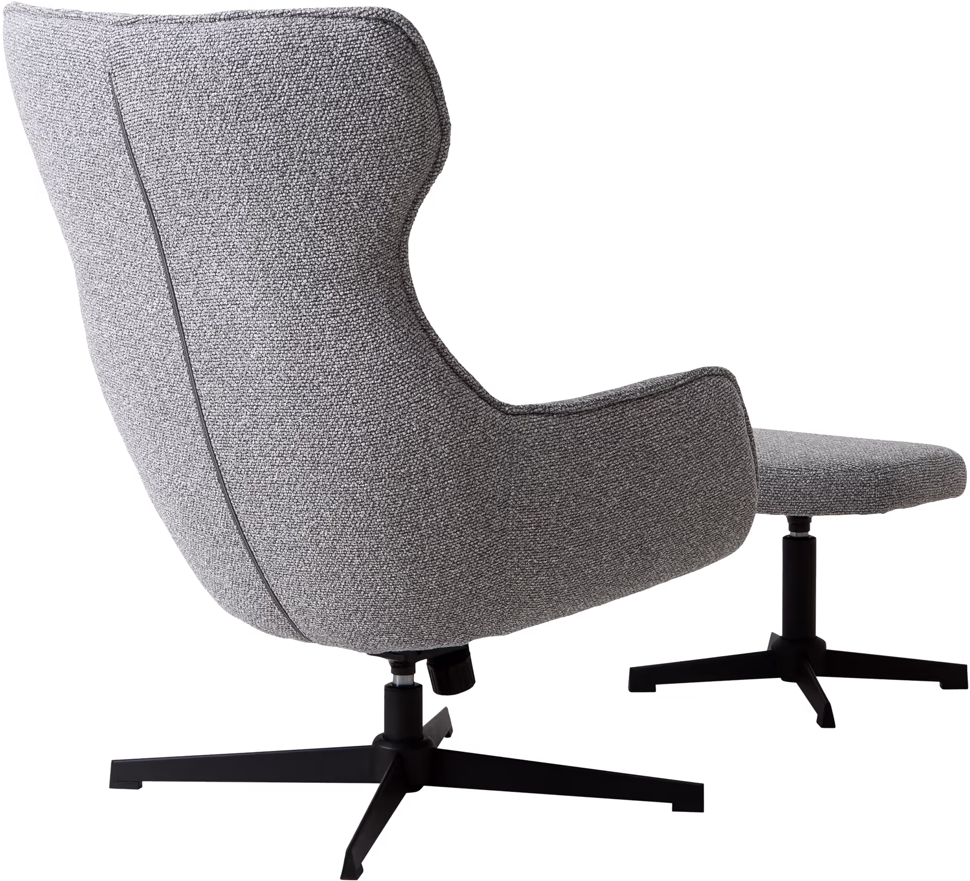 Close-up of soft fabric texture on Wind TV chair in light grey