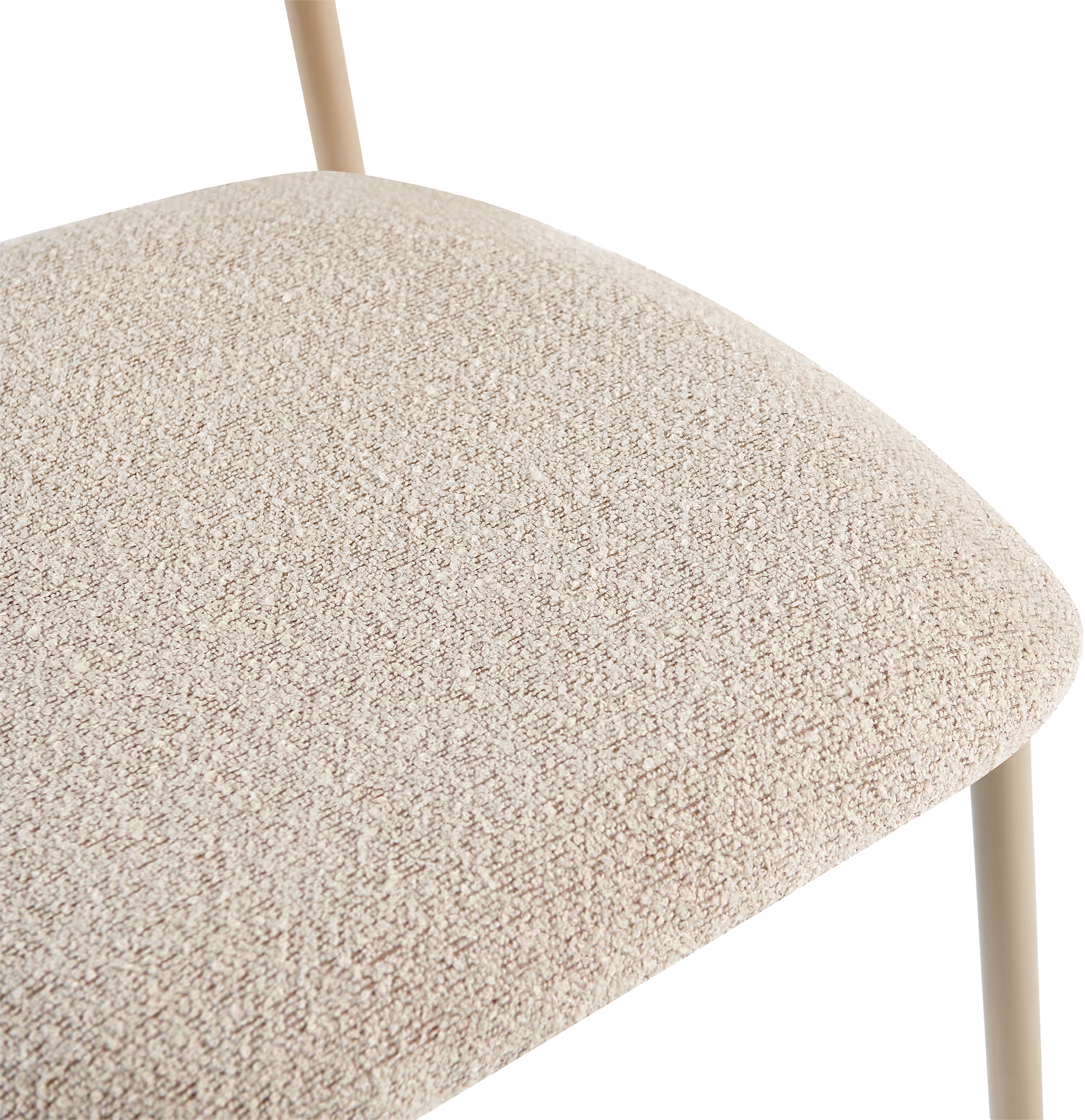 Bow dining chair khaki showing stability of metal frame under seating area with plywood construction