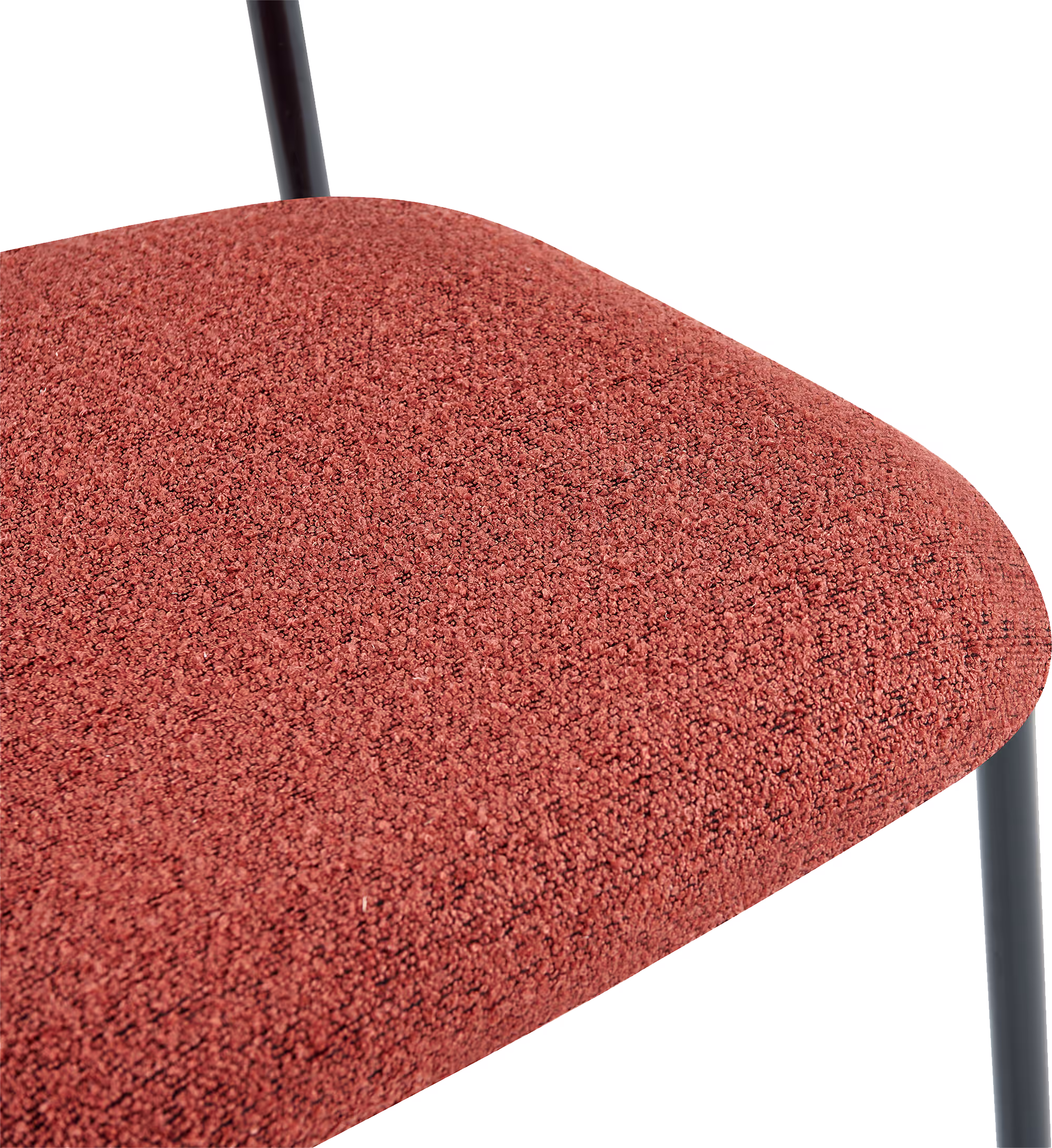 Close-up of the chair’s fabric texture and metal frame connection points, showcasing the quality construction.