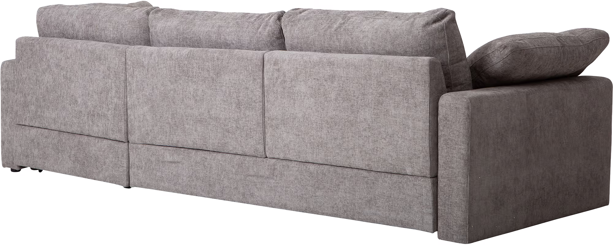 Spacious seating of Heaven grey 4-seater chaise sofa suitable for family or guests.