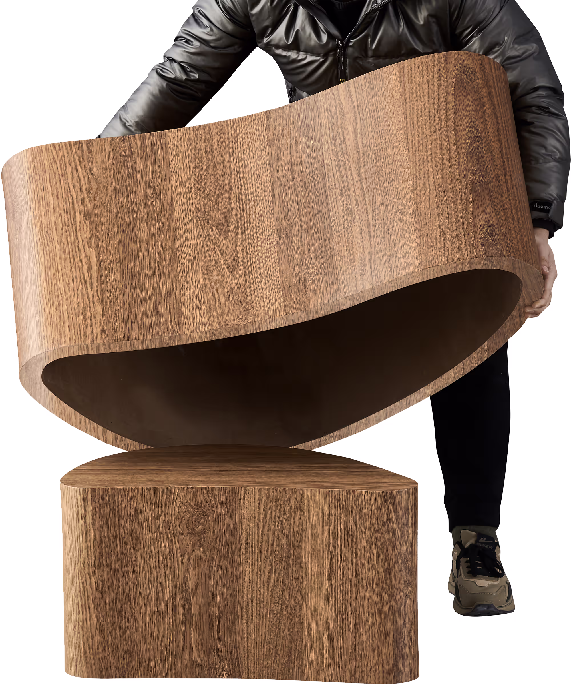 Top-down view of larger table in Island series with decor items placed to show practical surface area