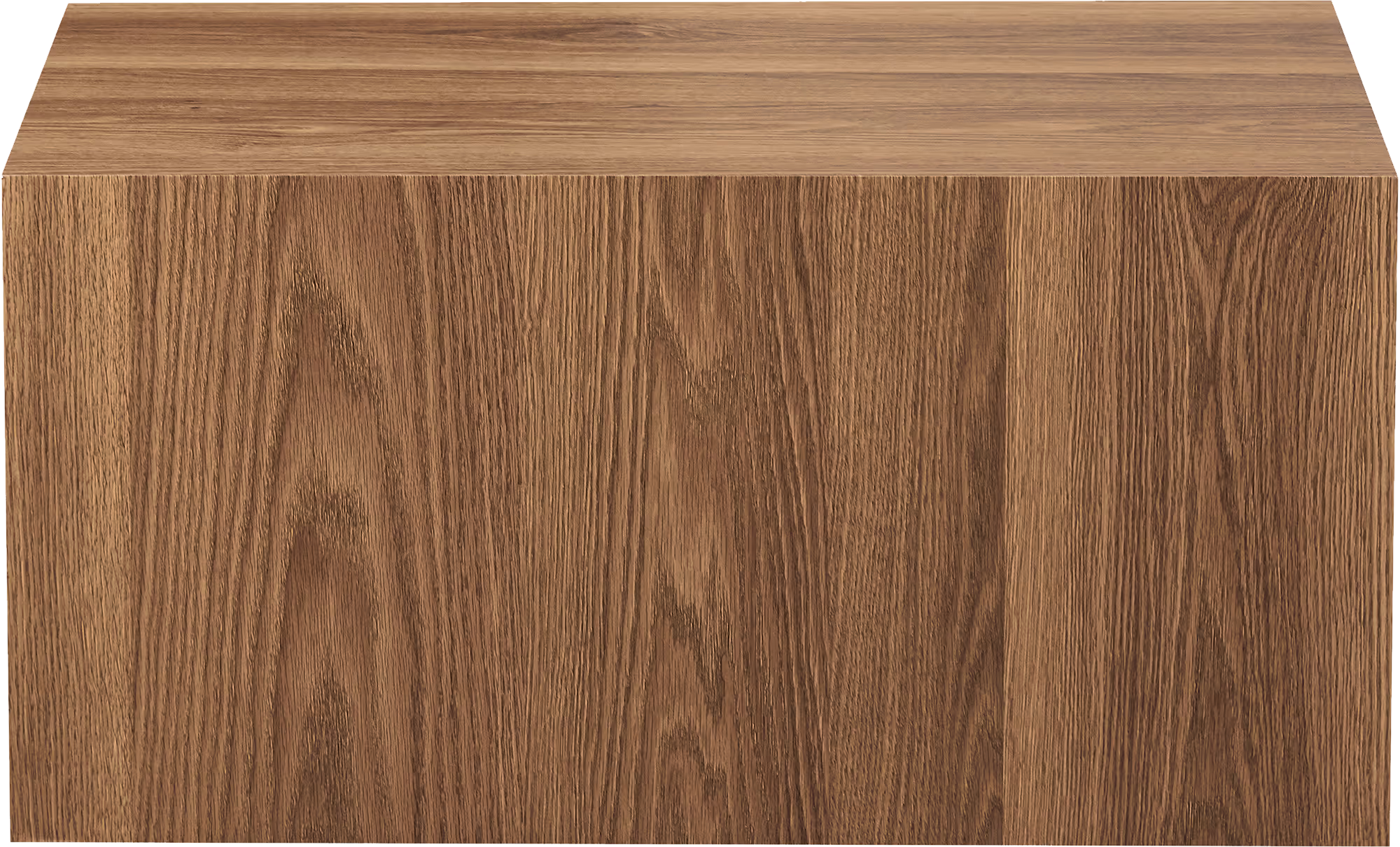 Reef coffee table positioned in modern living room next to sofa, showing compact size