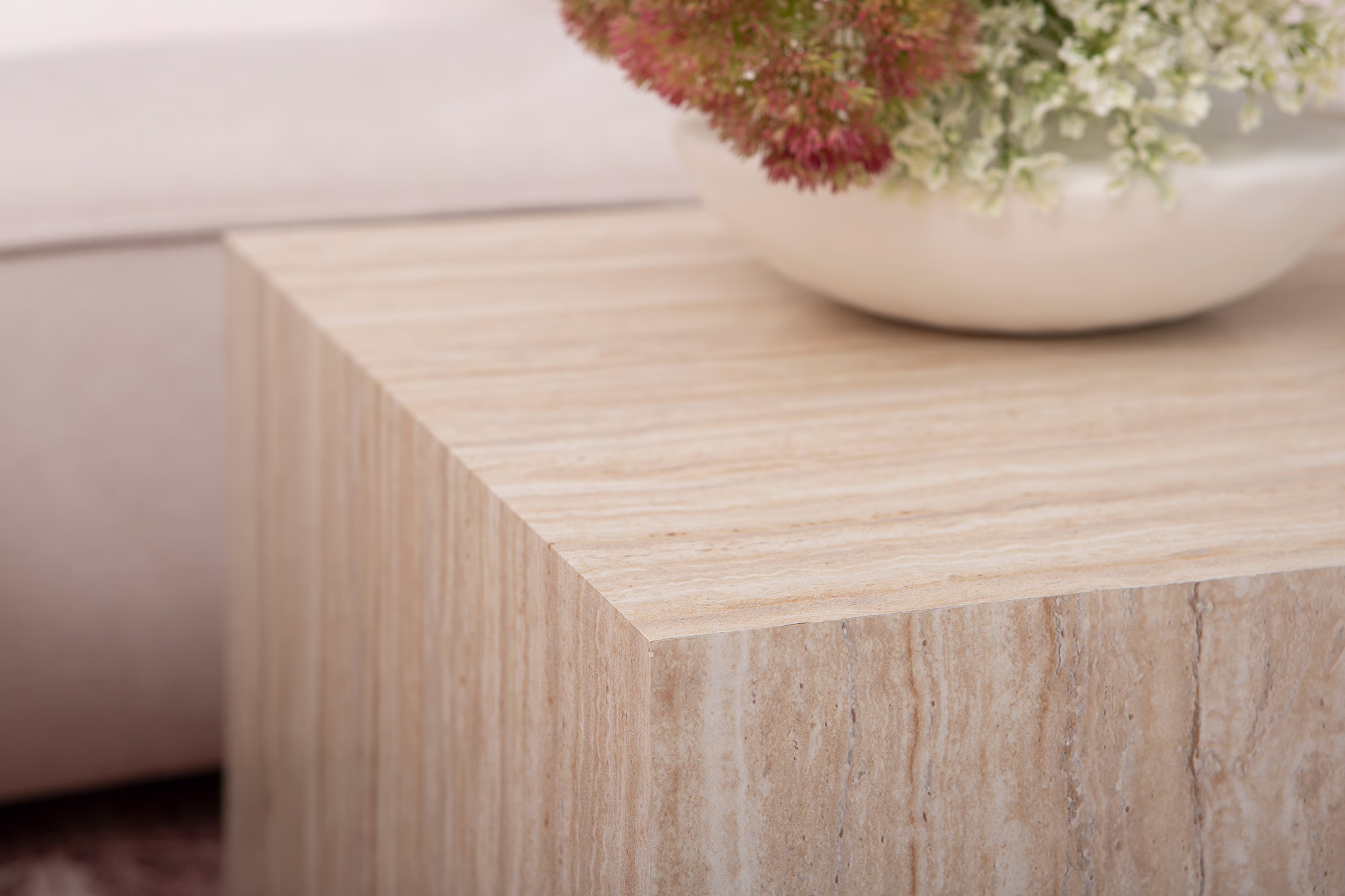 Reef coffee table showcasing its compact size in a stylish living room setting