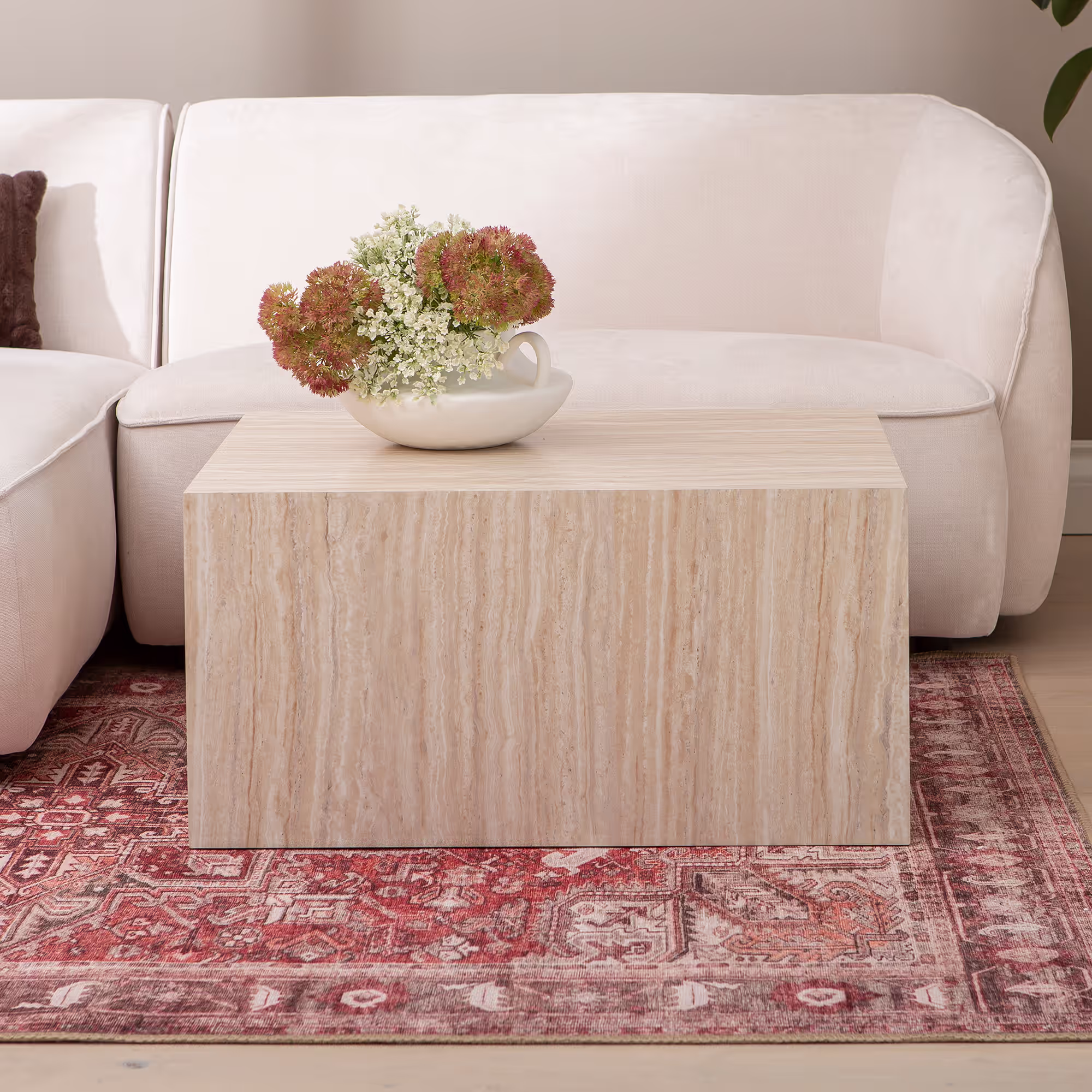 Top view of Reef coffee table illustrating ample surface area for decor and everyday use